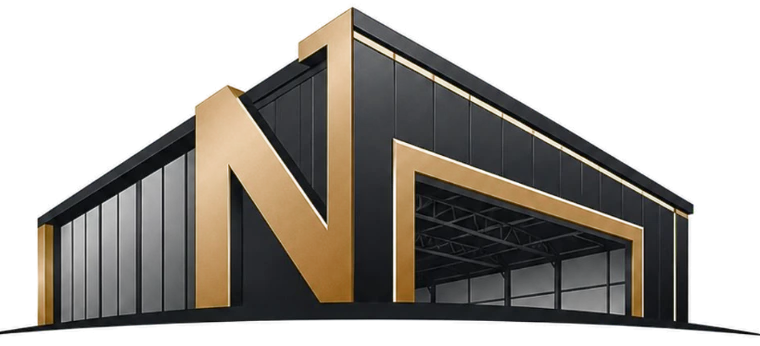 Знак NISADA — здание ангара